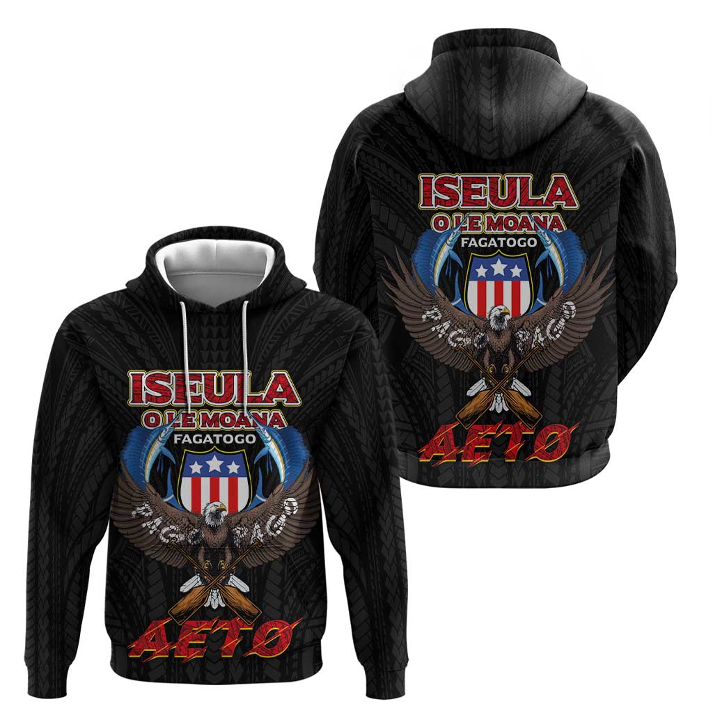 American Samoa Fautasi Zip Hoodie Pago Pago Aeto and Iseula o le Moana of Fagatogo Black Color LT03 - Polynesian Pride