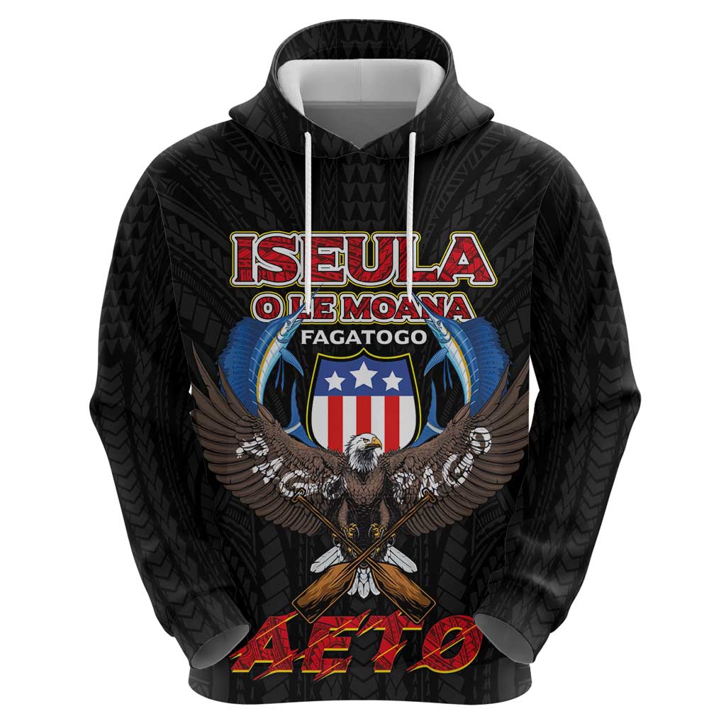 American Samoa Fautasi Zip Hoodie Pago Pago Aeto and Iseula o le Moana of Fagatogo Black Color LT03 - Polynesian Pride