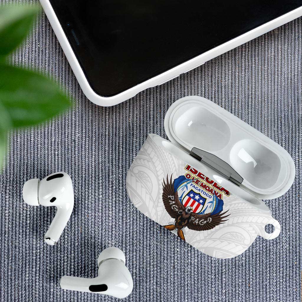 American Samoa Fautasi AirPods Case Pago Pago Aeto and Iseula o le Moana of Fagatogo White Color LT03 - Polynesian Pride