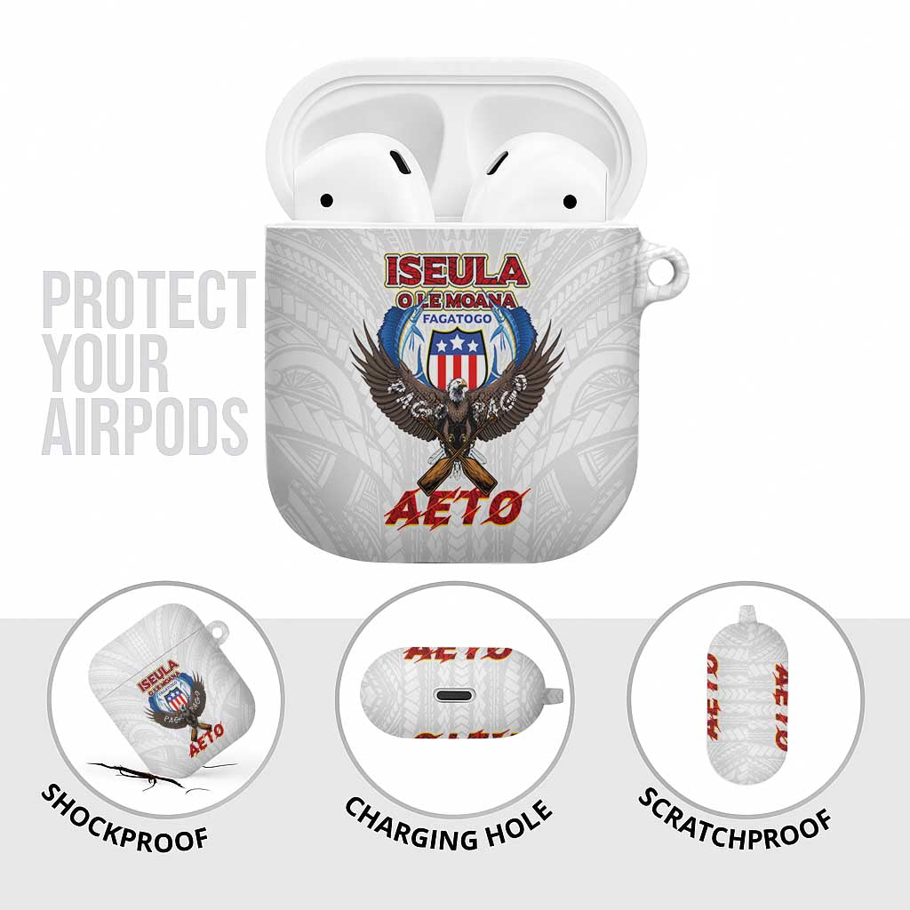 American Samoa Fautasi AirPods Case Pago Pago Aeto and Iseula o le Moana of Fagatogo White Color LT03 - Polynesian Pride