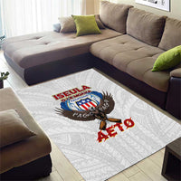 American Samoa Fautasi Area Rug Pago Pago Aeto and Iseula o le Moana of Fagatogo White Color LT03 - Polynesian Pride