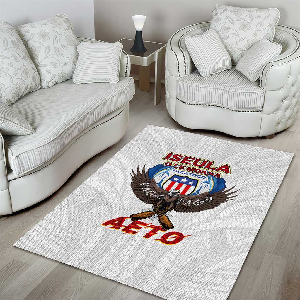 American Samoa Fautasi Area Rug Pago Pago Aeto and Iseula o le Moana of Fagatogo White Color LT03 - Polynesian Pride