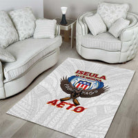 American Samoa Fautasi Area Rug Pago Pago Aeto and Iseula o le Moana of Fagatogo White Color LT03 - Polynesian Pride