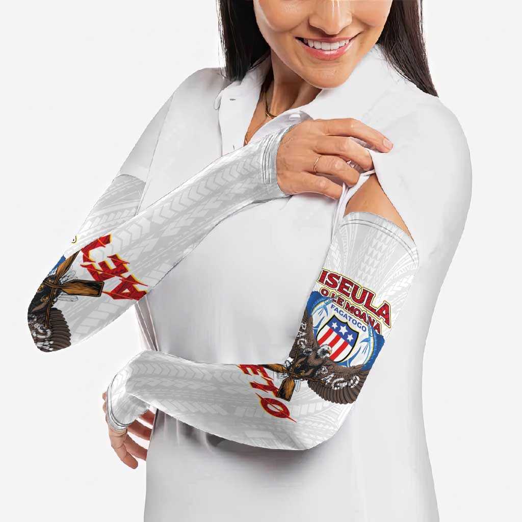 American Samoa Fautasi Arm Sleeves Pago Pago Aeto and Iseula o le Moana of Fagatogo White Color LT03 - Polynesian Pride