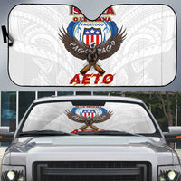 American Samoa Fautasi Auto Sun Shade Pago Pago Aeto and Iseula o le Moana of Fagatogo White Color LT03 White - Polynesian Pride