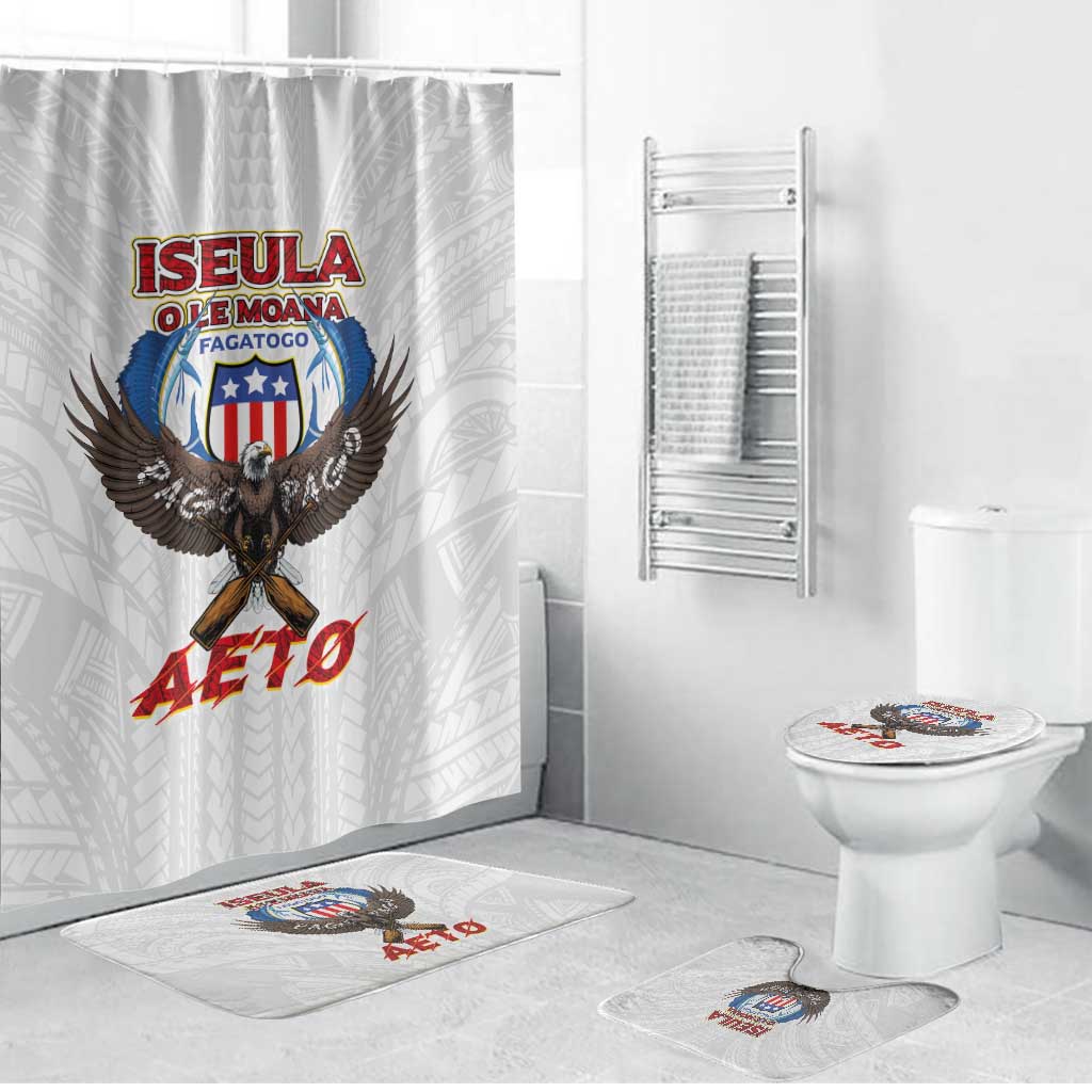 American Samoa Fautasi Bathroom Set Pago Pago Aeto and Iseula o le Moana of Fagatogo White Color LT03 Bathroom Set (4 pcs) White - Polynesian Pride