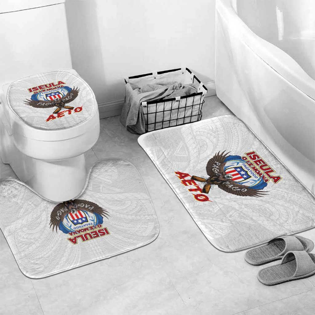 American Samoa Fautasi Bathroom Set Pago Pago Aeto and Iseula o le Moana of Fagatogo White Color LT03 Mat Set Only (3 pcs) One Size White - Polynesian Pride