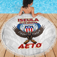 American Samoa Fautasi Beach Blanket Pago Pago Aeto and Iseula o le Moana of Fagatogo White Color LT03 - Polynesian Pride