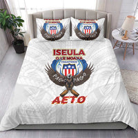 American Samoa Fautasi Bedding Set Pago Pago Aeto and Iseula o le Moana of Fagatogo White Color LT03 - Polynesian Pride