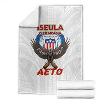 American Samoa Fautasi Blanket Pago Pago Aeto and Iseula o le Moana of Fagatogo White Color LT03 - Polynesian Pride