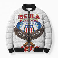 American Samoa Fautasi Bomber Puffer Jacket Pago Pago Aeto and Iseula o le Moana of Fagatogo White Color LT03 Unisex White - Polynesian Pride