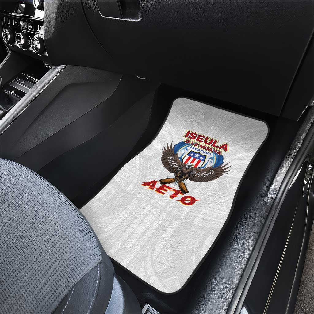 American Samoa Fautasi Car Mats Pago Pago Aeto and Iseula o le Moana of Fagatogo White Color LT03 - Polynesian Pride
