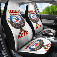 American Samoa Fautasi Car Seat Cover Pago Pago Aeto and Iseula o le Moana of Fagatogo White Color LT03 - Polynesian Pride