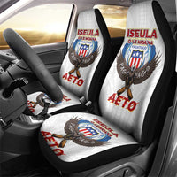 American Samoa Fautasi Car Seat Cover Pago Pago Aeto and Iseula o le Moana of Fagatogo White Color LT03 - Polynesian Pride