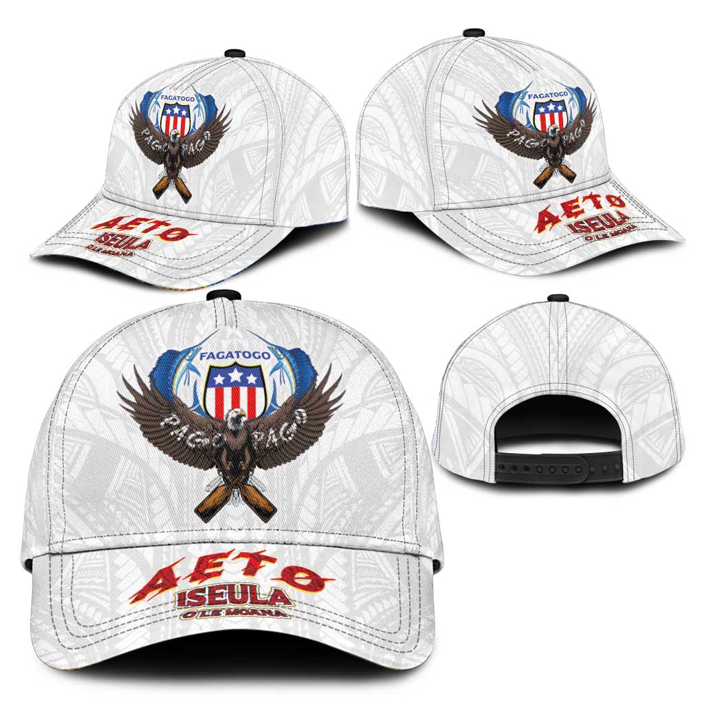 American Samoa Fautasi Classic Cap Pago Pago Aeto and Iseula o le Moana of Fagatogo White Color LT03 - Polynesian Pride