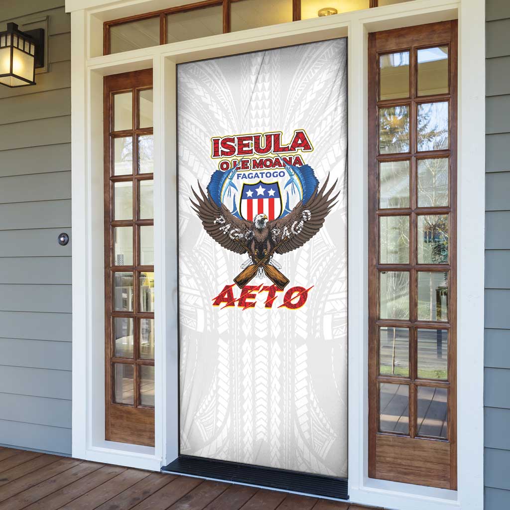 American Samoa Fautasi Door Cover Pago Pago Aeto and Iseula o le Moana of Fagatogo White Color LT03 - Polynesian Pride