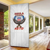 American Samoa Fautasi Door Cover Pago Pago Aeto and Iseula o le Moana of Fagatogo White Color LT03 - Polynesian Pride
