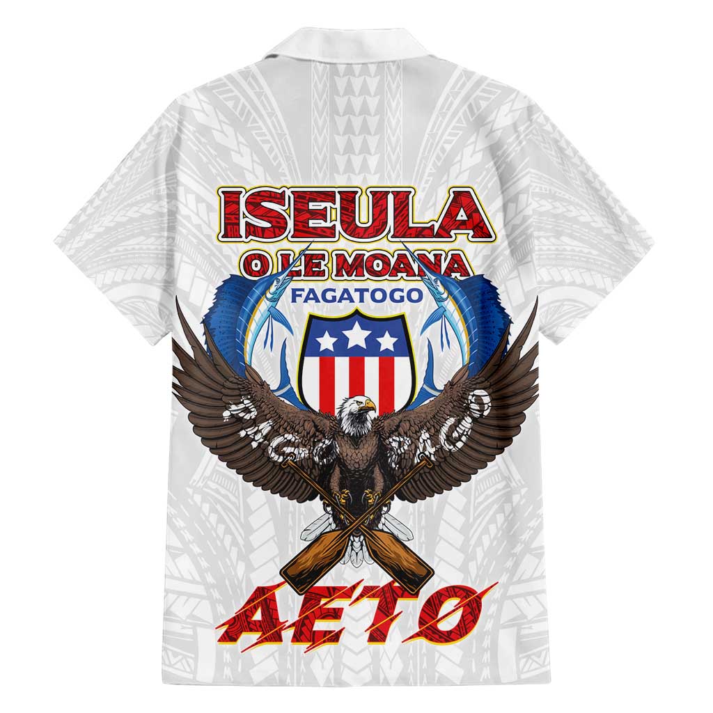 American Samoa Fautasi Family Matching Long Sleeve Bodycon Dress and Hawaiian Shirt Pago Pago Aeto and Iseula o le Moana of Fagatogo White Color LT03 - Polynesian Pride