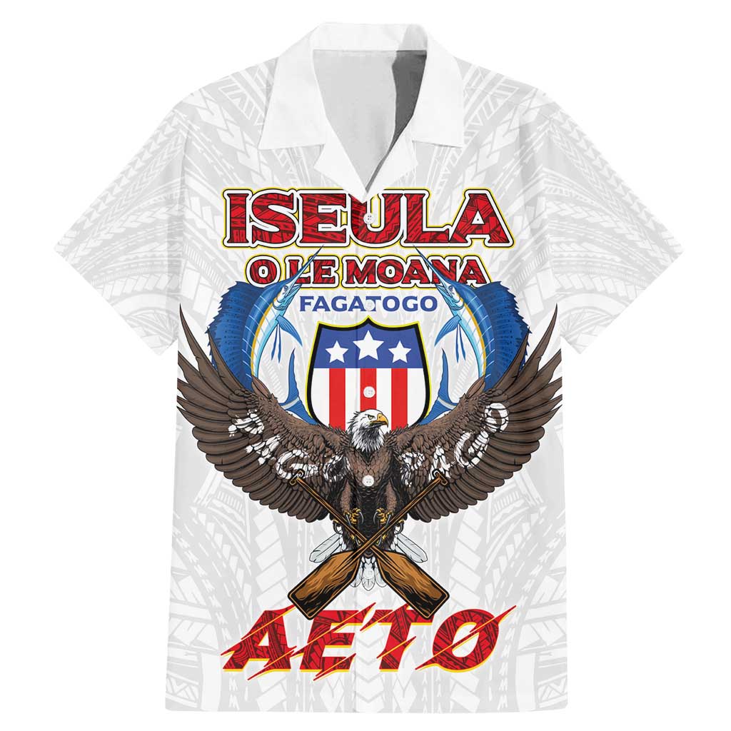 American Samoa Fautasi Family Matching Mermaid Dress and Hawaiian Shirt Pago Pago Aeto and Iseula o le Moana of Fagatogo White Color LT03 Dad's Shirt - Short Sleeve White - Polynesian Pride