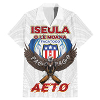 American Samoa Fautasi Family Matching Mermaid Dress and Hawaiian Shirt Pago Pago Aeto and Iseula o le Moana of Fagatogo White Color LT03 Dad's Shirt - Short Sleeve White - Polynesian Pride
