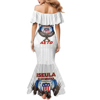 American Samoa Fautasi Family Matching Mermaid Dress and Hawaiian Shirt Pago Pago Aeto and Iseula o le Moana of Fagatogo White Color LT03 - Polynesian Pride
