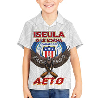 American Samoa Fautasi Family Matching Off Shoulder Short Dress and Hawaiian Shirt Pago Pago Aeto and Iseula o le Moana of Fagatogo White Color LT03 Son's Shirt White - Polynesian Pride