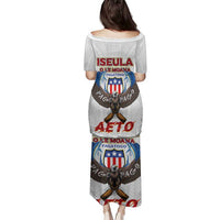 American Samoa Fautasi Family Matching Puletasi and Hawaiian Shirt Pago Pago Aeto and Iseula o le Moana of Fagatogo White Color LT03 - Polynesian Pride