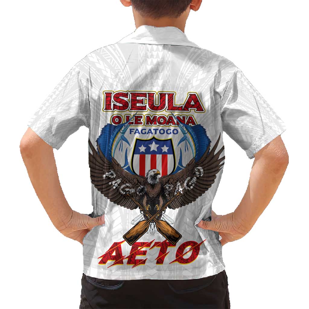 American Samoa Fautasi Family Matching Summer Maxi Dress and Hawaiian Shirt Pago Pago Aeto and Iseula o le Moana of Fagatogo White Color LT03 - Polynesian Pride