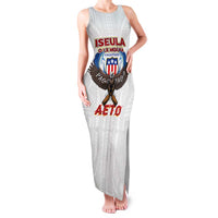 American Samoa Fautasi Family Matching Tank Maxi Dress and Hawaiian Shirt Pago Pago Aeto and Iseula o le Moana of Fagatogo White Color LT03 Mom's Dress White - Polynesian Pride