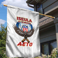 American Samoa Fautasi Garden Flag Pago Pago Aeto and Iseula o le Moana of Fagatogo White Color LT03 - Polynesian Pride