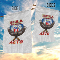 American Samoa Fautasi Garden Flag Pago Pago Aeto and Iseula o le Moana of Fagatogo White Color LT03 - Polynesian Pride