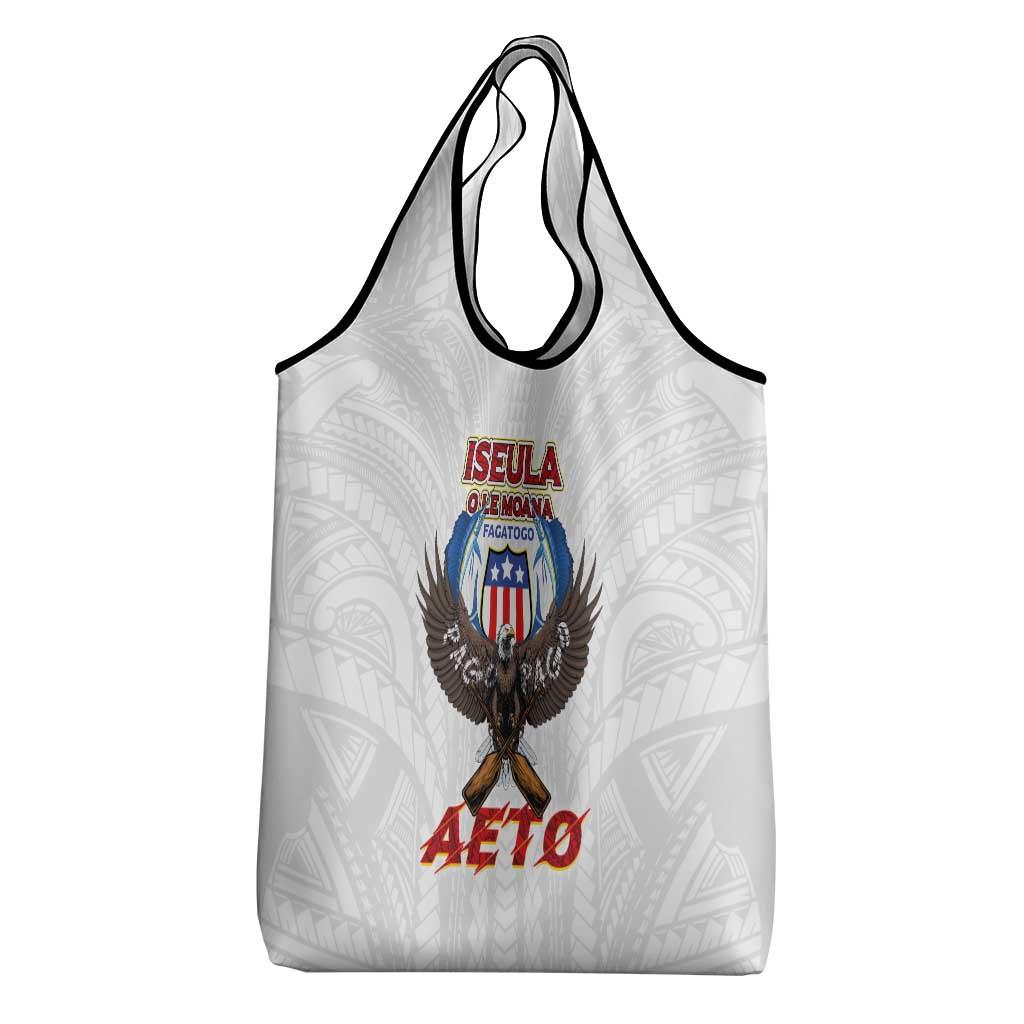 American Samoa Fautasi Grocery Bag Pago Pago Aeto and Iseula o le Moana of Fagatogo White Color LT03 - Polynesian Pride