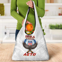 American Samoa Fautasi Grocery Bag Pago Pago Aeto and Iseula o le Moana of Fagatogo White Color LT03 - Polynesian Pride
