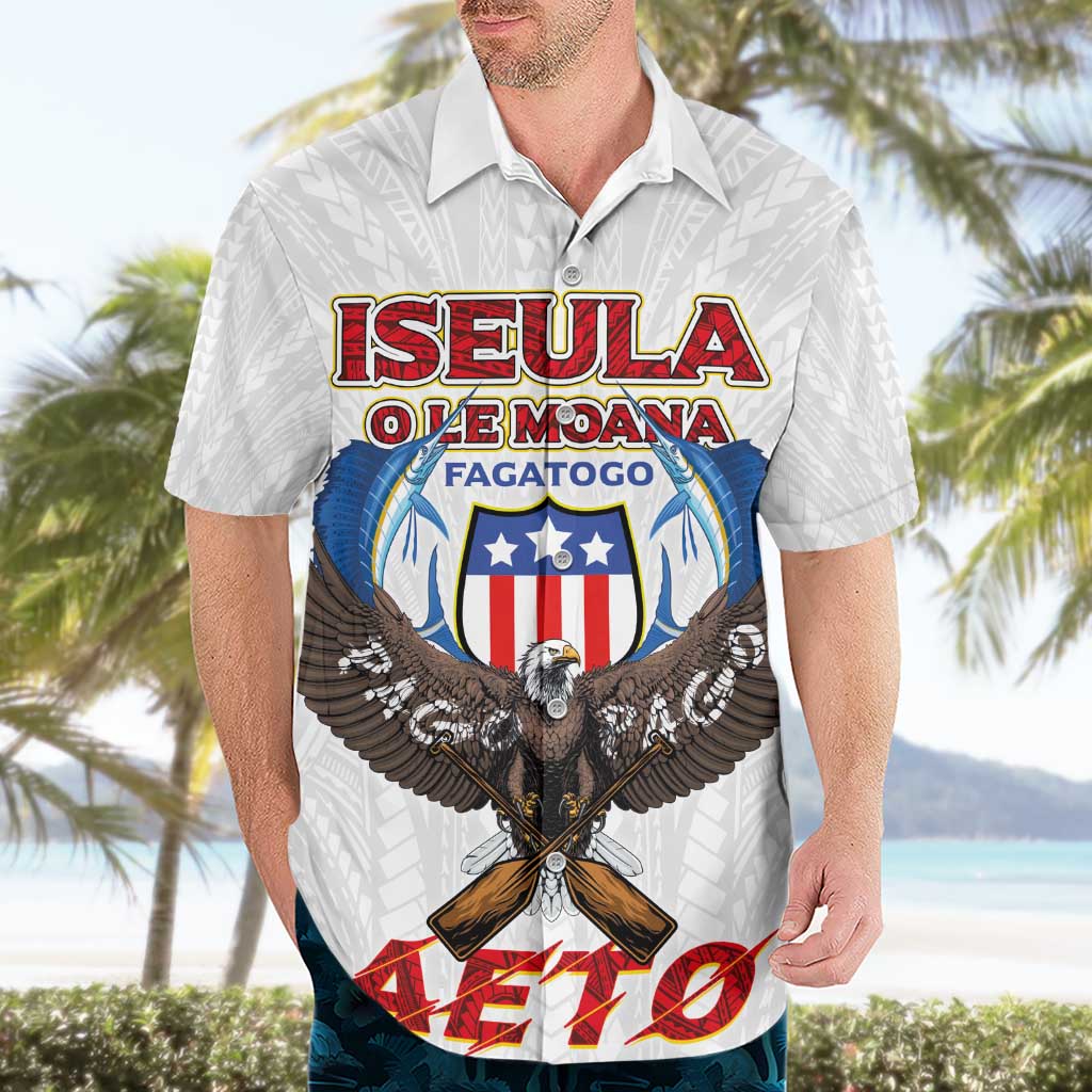 American Samoa Fautasi Hawaiian Shirt Pago Pago Aeto and Iseula o le Moana of Fagatogo White Color LT03 - Polynesian Pride