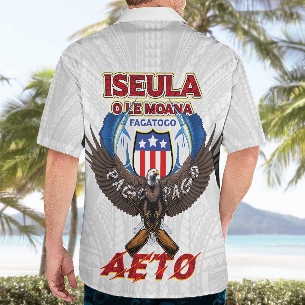 American Samoa Fautasi Hawaiian Shirt Pago Pago Aeto and Iseula o le Moana of Fagatogo White Color LT03 - Polynesian Pride