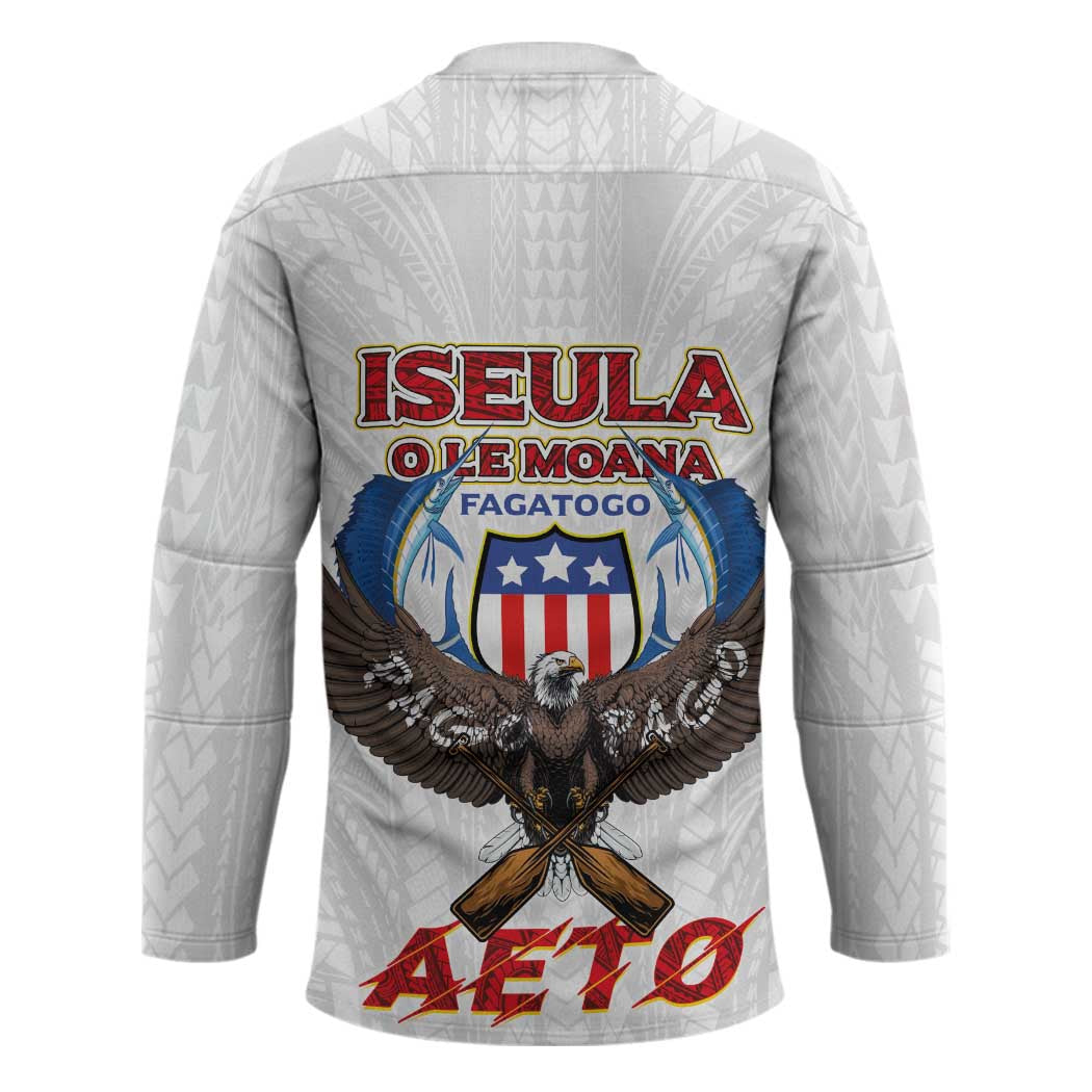 American Samoa Fautasi Hockey Jersey Pago Pago Aeto and Iseula o le Moana of Fagatogo White Color LT03 - Polynesian Pride