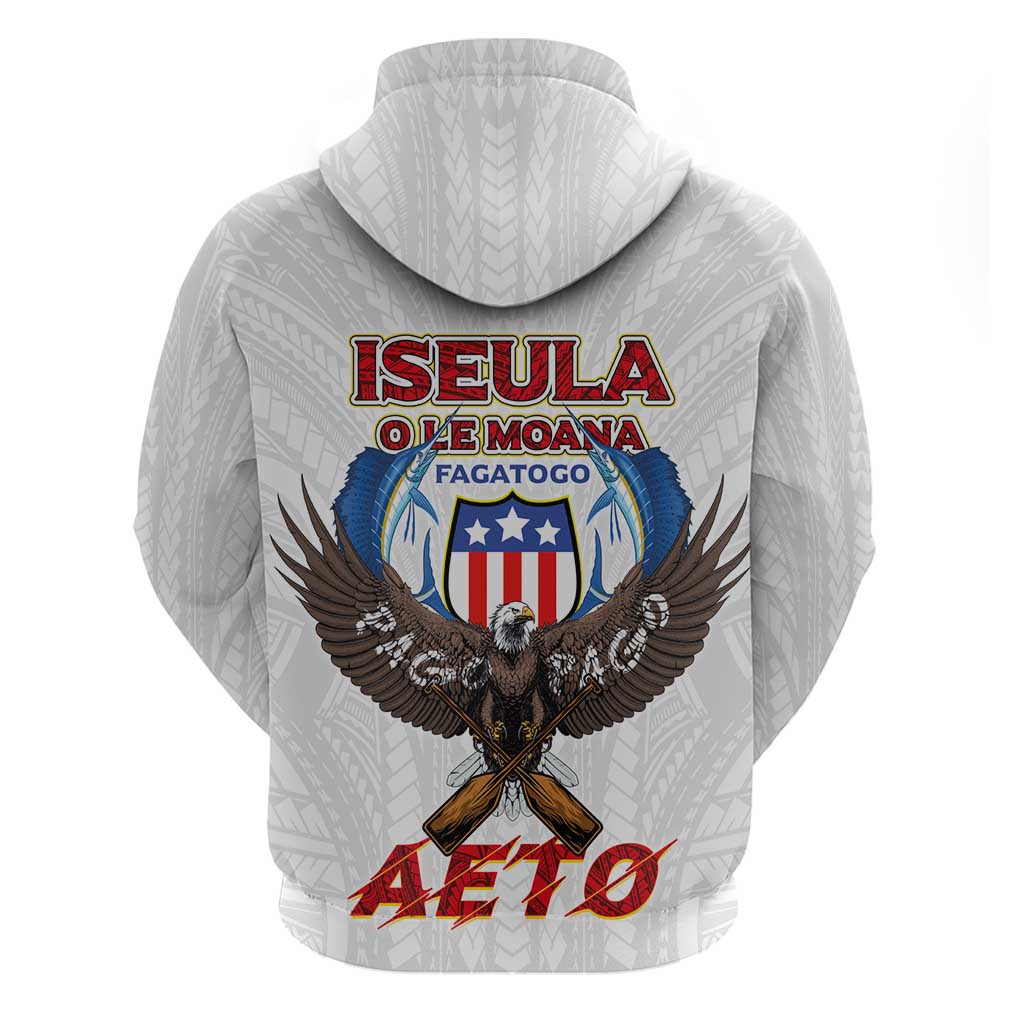 American Samoa Fautasi Hoodie Pago Pago Aeto and Iseula o le Moana of Fagatogo White Color LT03 - Polynesian Pride