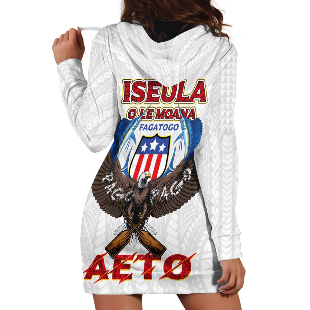 American Samoa Fautasi Hoodie Dress Pago Pago Aeto and Iseula o le Moana of Fagatogo White Color LT03 - Polynesian Pride