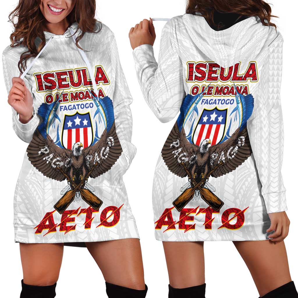 American Samoa Fautasi Hoodie Dress Pago Pago Aeto and Iseula o le Moana of Fagatogo White Color LT03 - Polynesian Pride