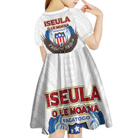 American Samoa Fautasi Kid Short Sleeve Dress Pago Pago Aeto and Iseula o le Moana of Fagatogo White Color LT03 - Polynesian Pride