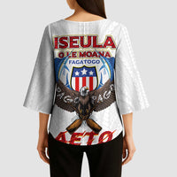 American Samoa Fautasi Kimono Sleeve Blouse Pago Pago Aeto and Iseula o le Moana of Fagatogo White Color LT03 - Polynesian Pride
