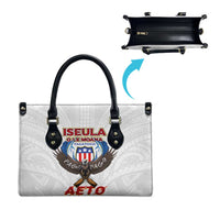 American Samoa Fautasi Leather Bag Pago Pago Aeto and Iseula o le Moana of Fagatogo White Color LT03 - Polynesian Pride