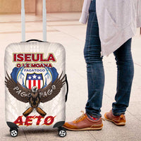 American Samoa Fautasi Luggage Cover Pago Pago Aeto and Iseula o le Moana of Fagatogo White Color LT03 White - Polynesian Pride