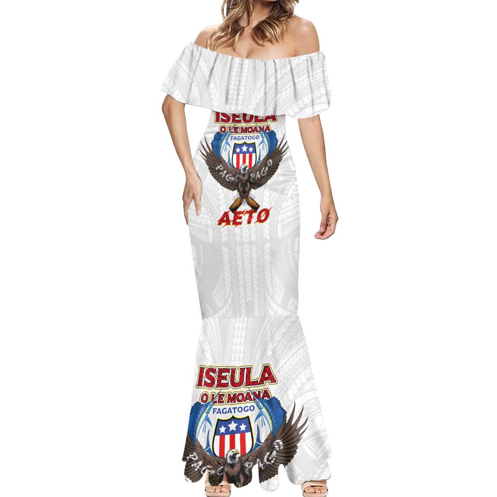 American Samoa Fautasi Mermaid Dress Pago Pago Aeto and Iseula o le Moana of Fagatogo White Color LT03 - Polynesian Pride