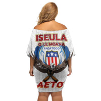 American Samoa Fautasi Off Shoulder Short Dress Pago Pago Aeto and Iseula o le Moana of Fagatogo White Color LT03 - Polynesian Pride