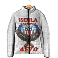 American Samoa Fautasi Padded Jacket Pago Pago Aeto and Iseula o le Moana of Fagatogo White Color LT03 - Polynesian Pride