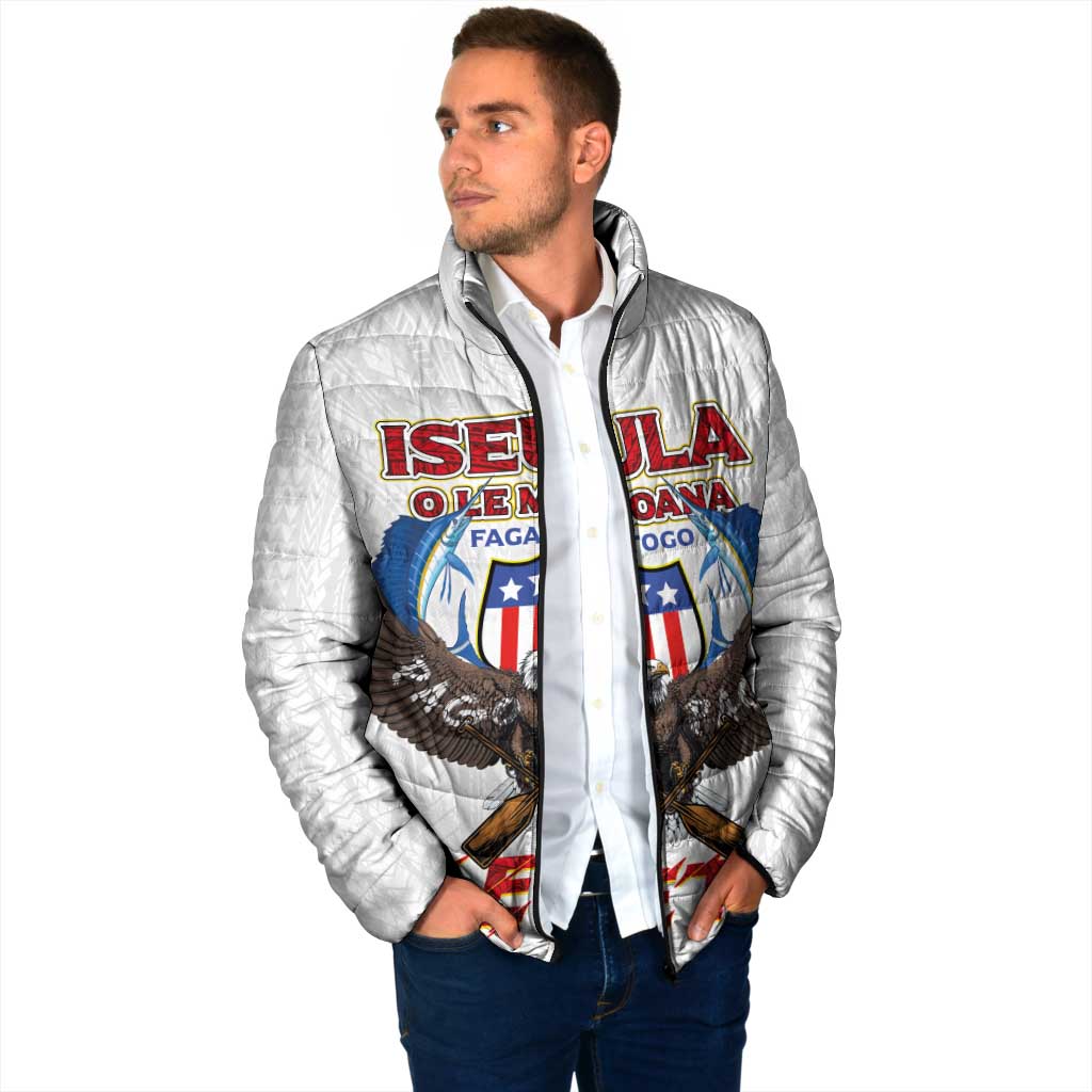 American Samoa Fautasi Padded Jacket Pago Pago Aeto and Iseula o le Moana of Fagatogo White Color LT03 - Polynesian Pride