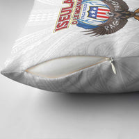 American Samoa Fautasi Pillow Cover Pago Pago Aeto and Iseula o le Moana of Fagatogo White Color LT03 - Polynesian Pride