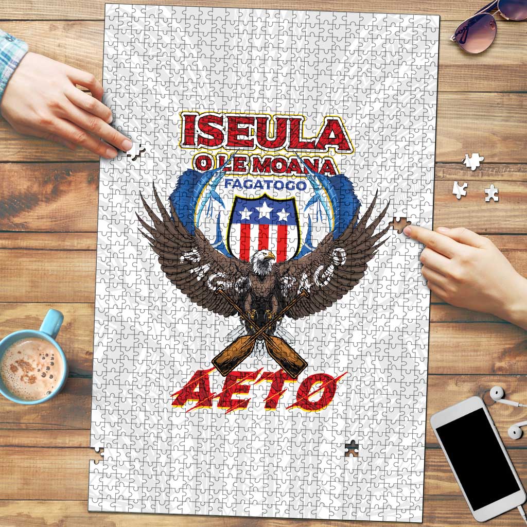 American Samoa Fautasi Puzzle Pago Pago Aeto and Iseula o le Moana of Fagatogo White Color LT03 White - Polynesian Pride