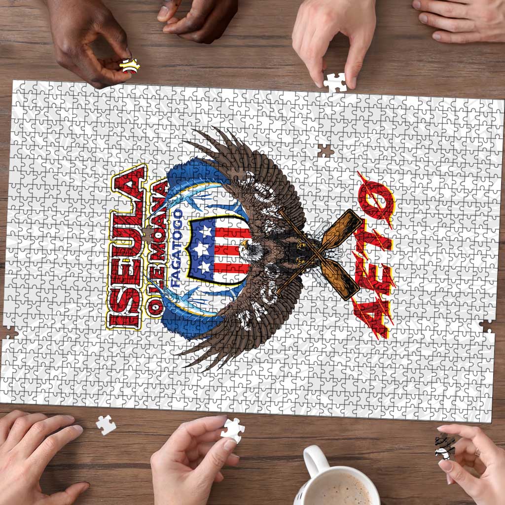 American Samoa Fautasi Puzzle Pago Pago Aeto and Iseula o le Moana of Fagatogo White Color LT03 - Polynesian Pride